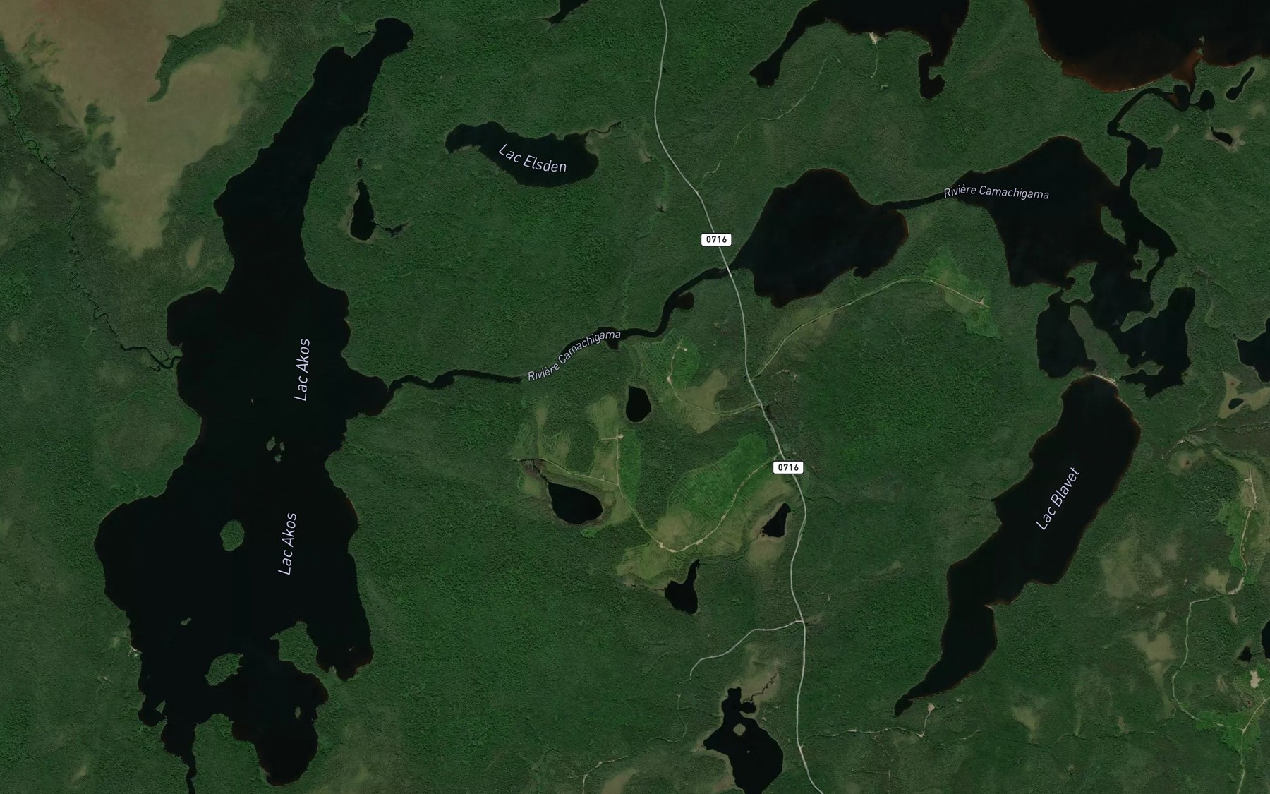 Satellite map of the Lac de la Riviere
