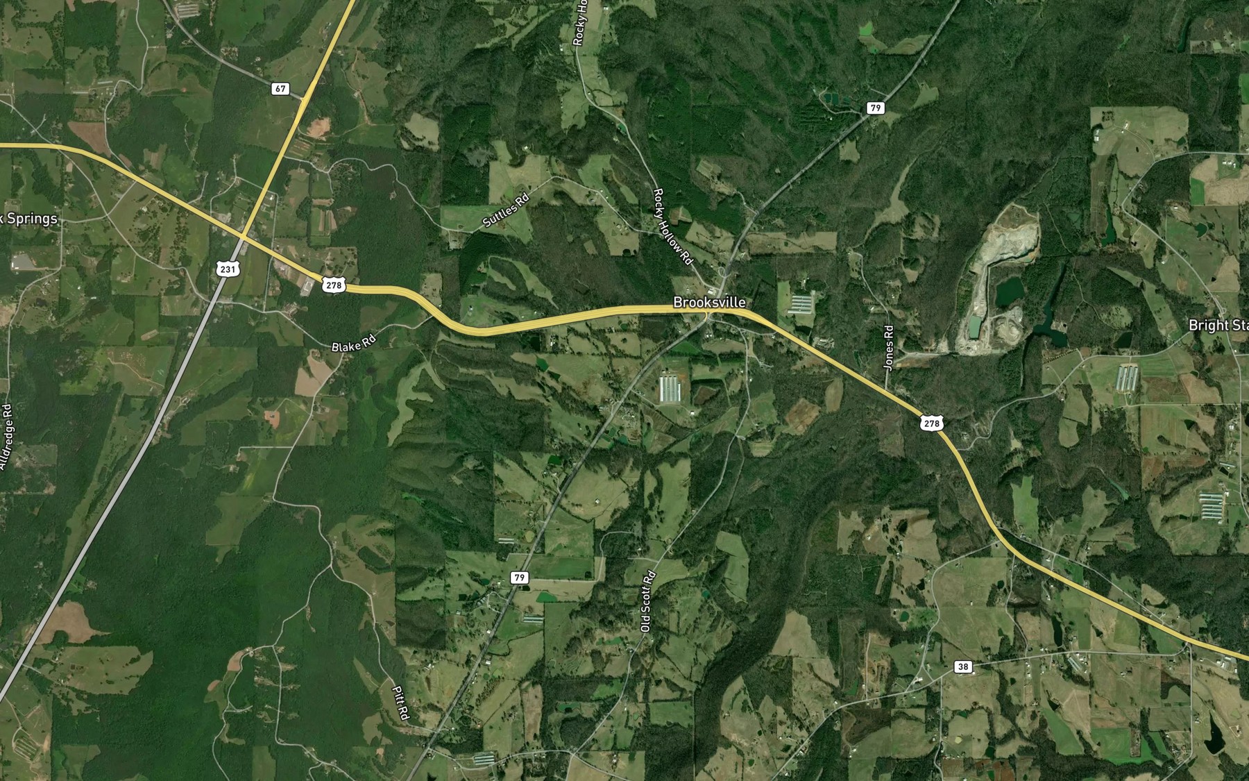 Satellite map of the Alldredge Spring
