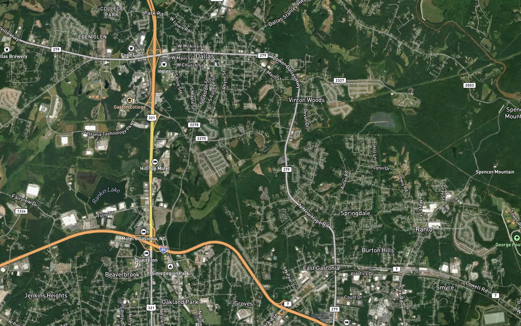 Satellite map of the Jule Allen Branch