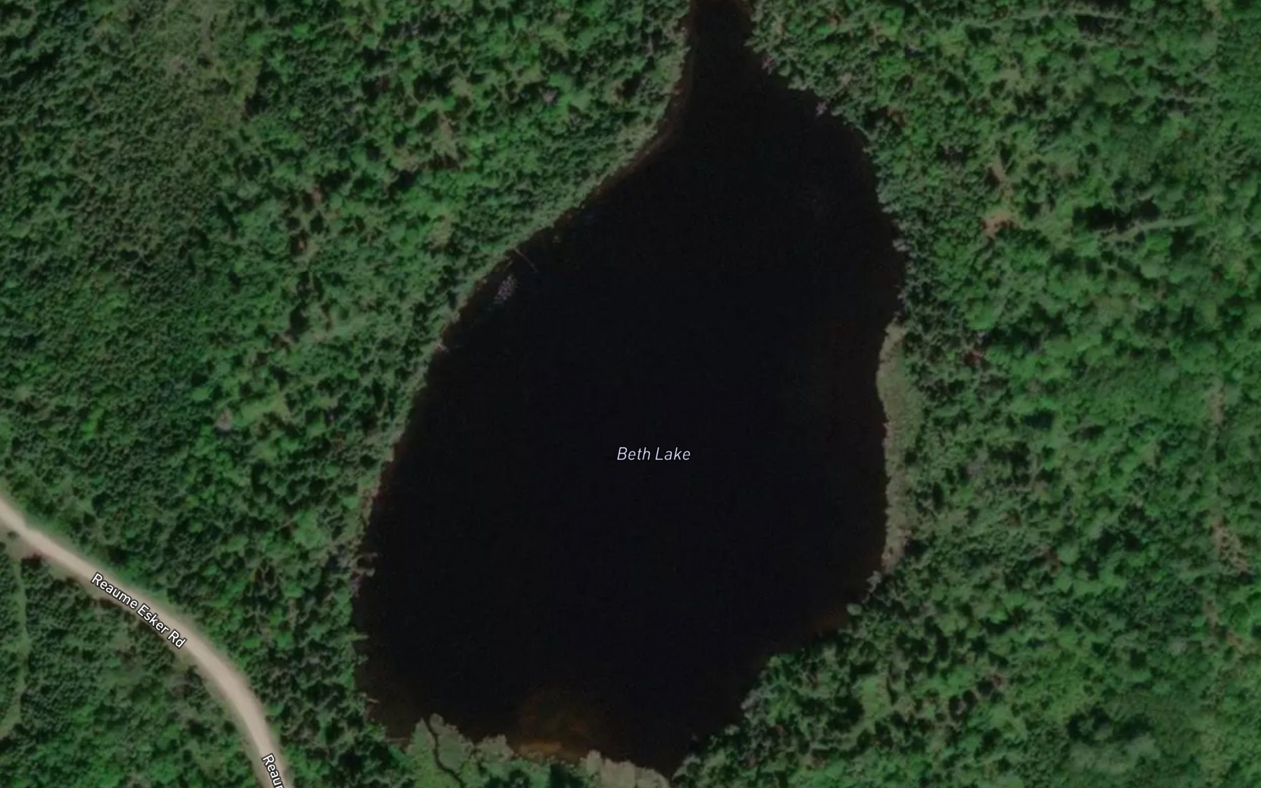 Satellite map of the Beth Lake