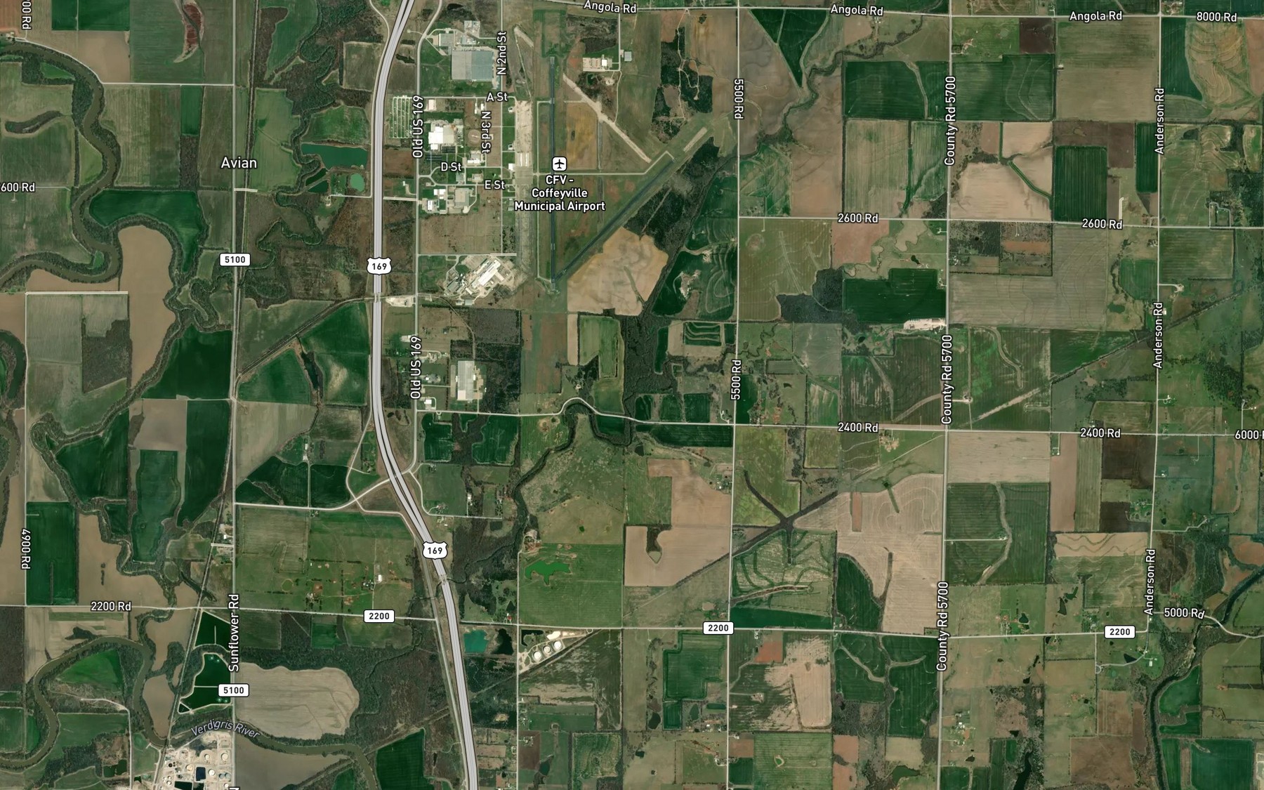 Satellite map of the Spring Creek