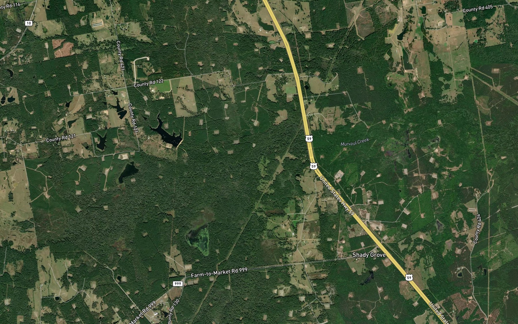 Satellite map of the Brushy Creek