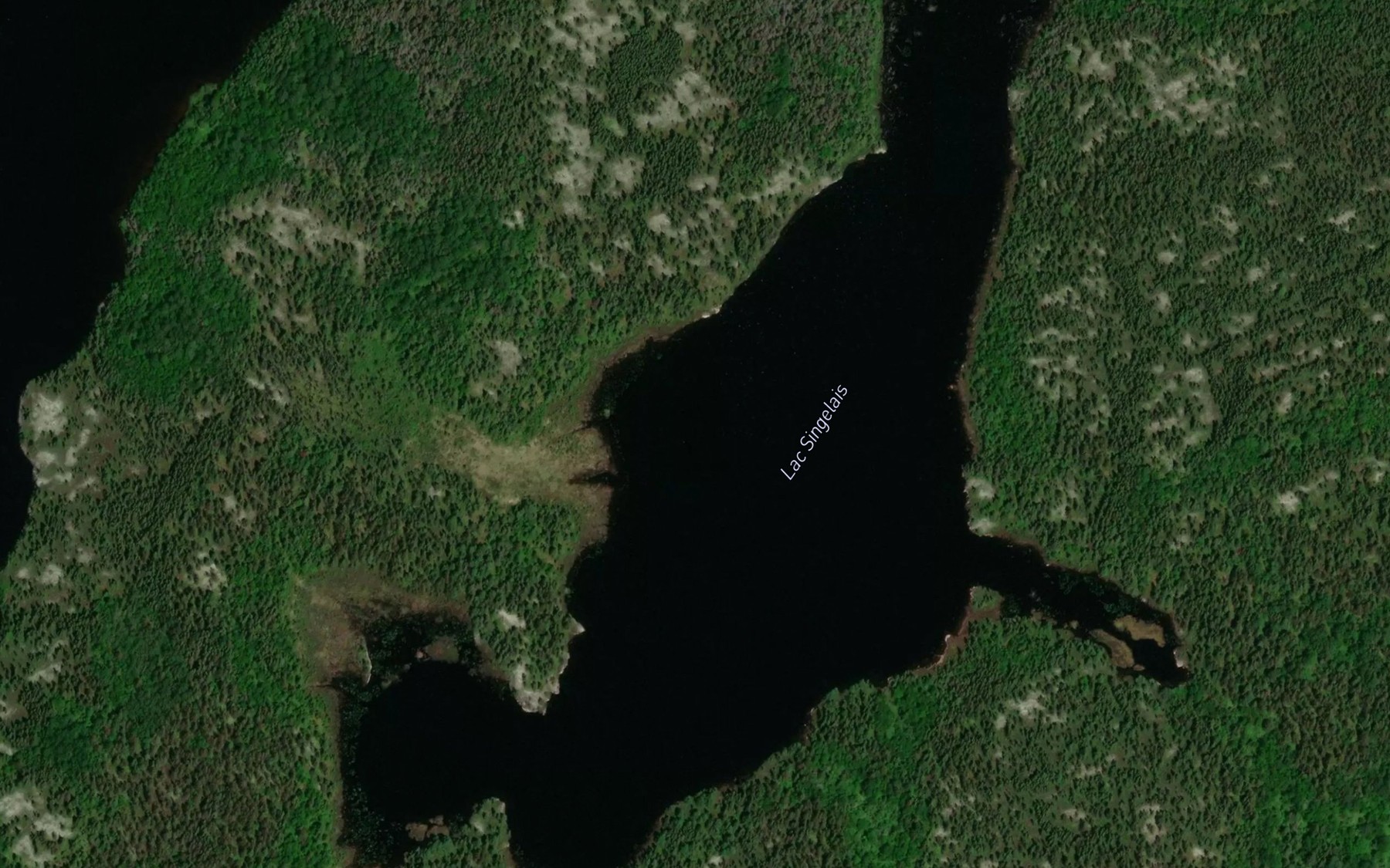Satellite map of the Lac Singelais