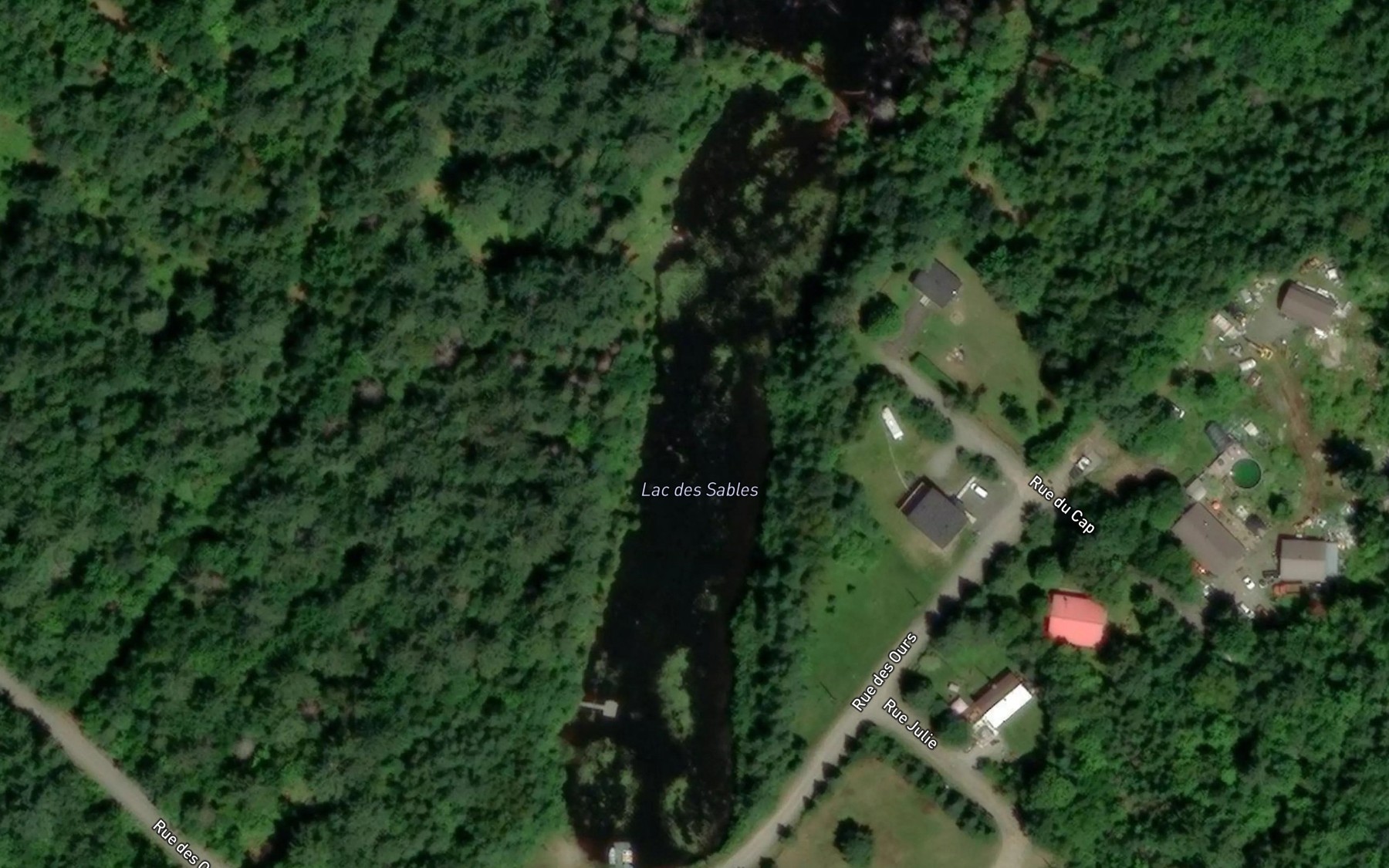 Satellite map of the Lac des Sables