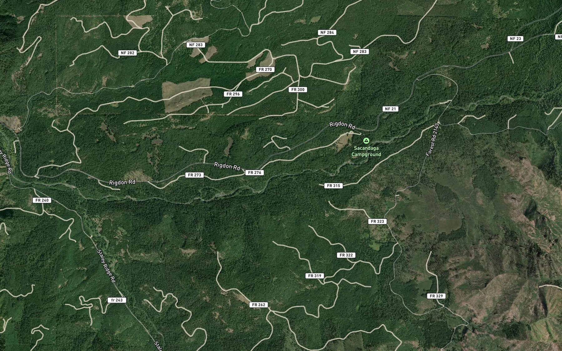 Satellite map of the Echo Creek