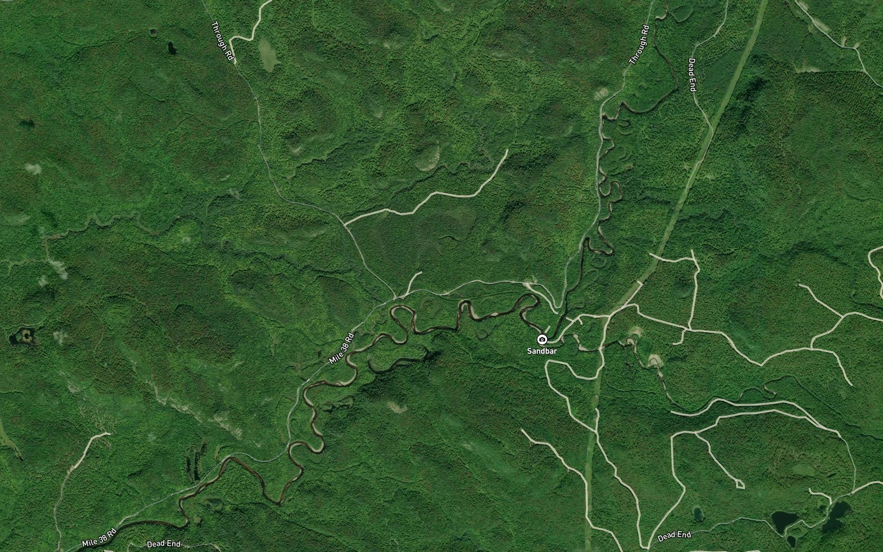 Satellite map of the Tilley Creek