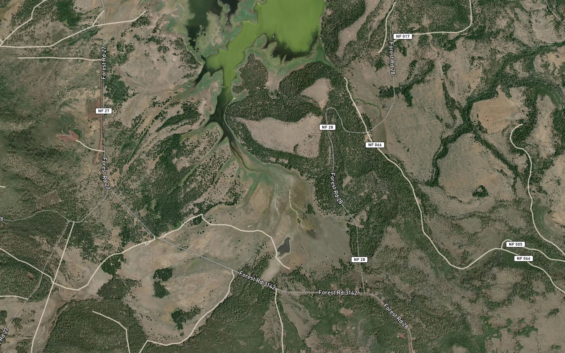 Satellite map of the Squaw Creek