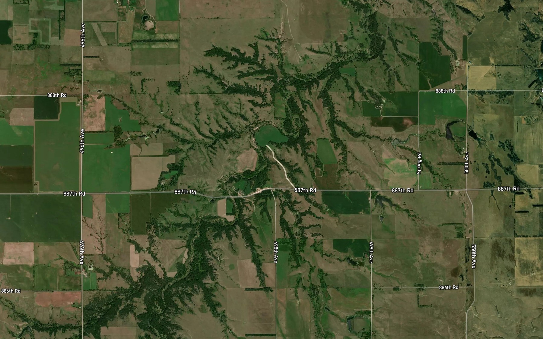 Satellite map of the Spring Creek