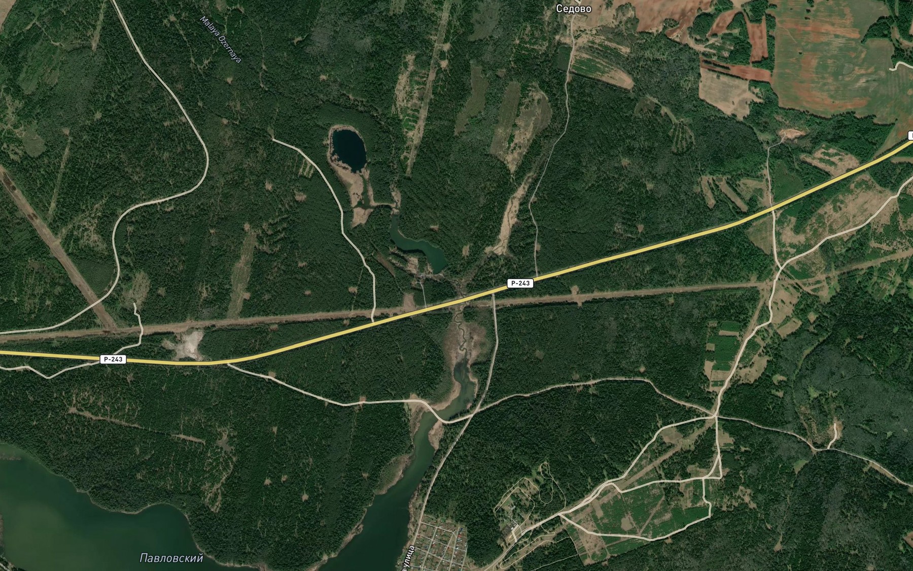Satellite map of the Malaya Ozernaya