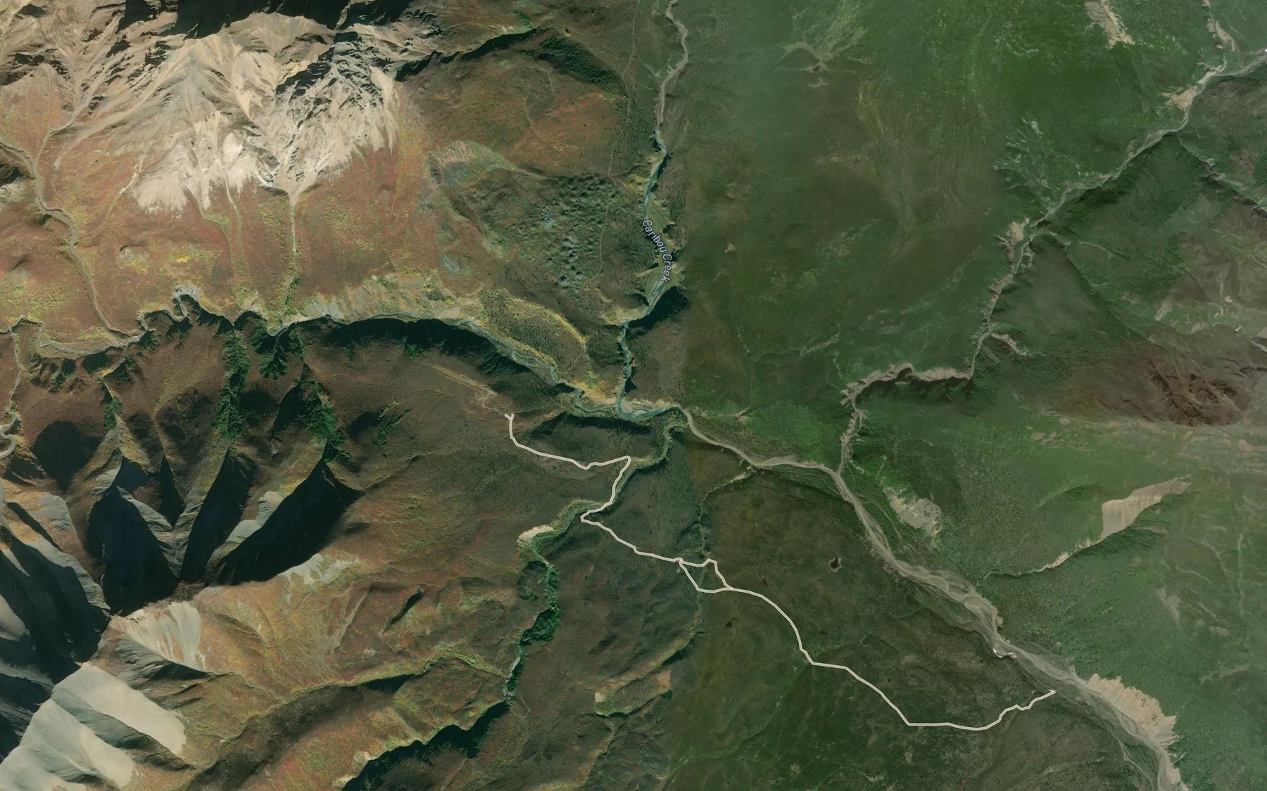 Satellite map of the Chitna Creek