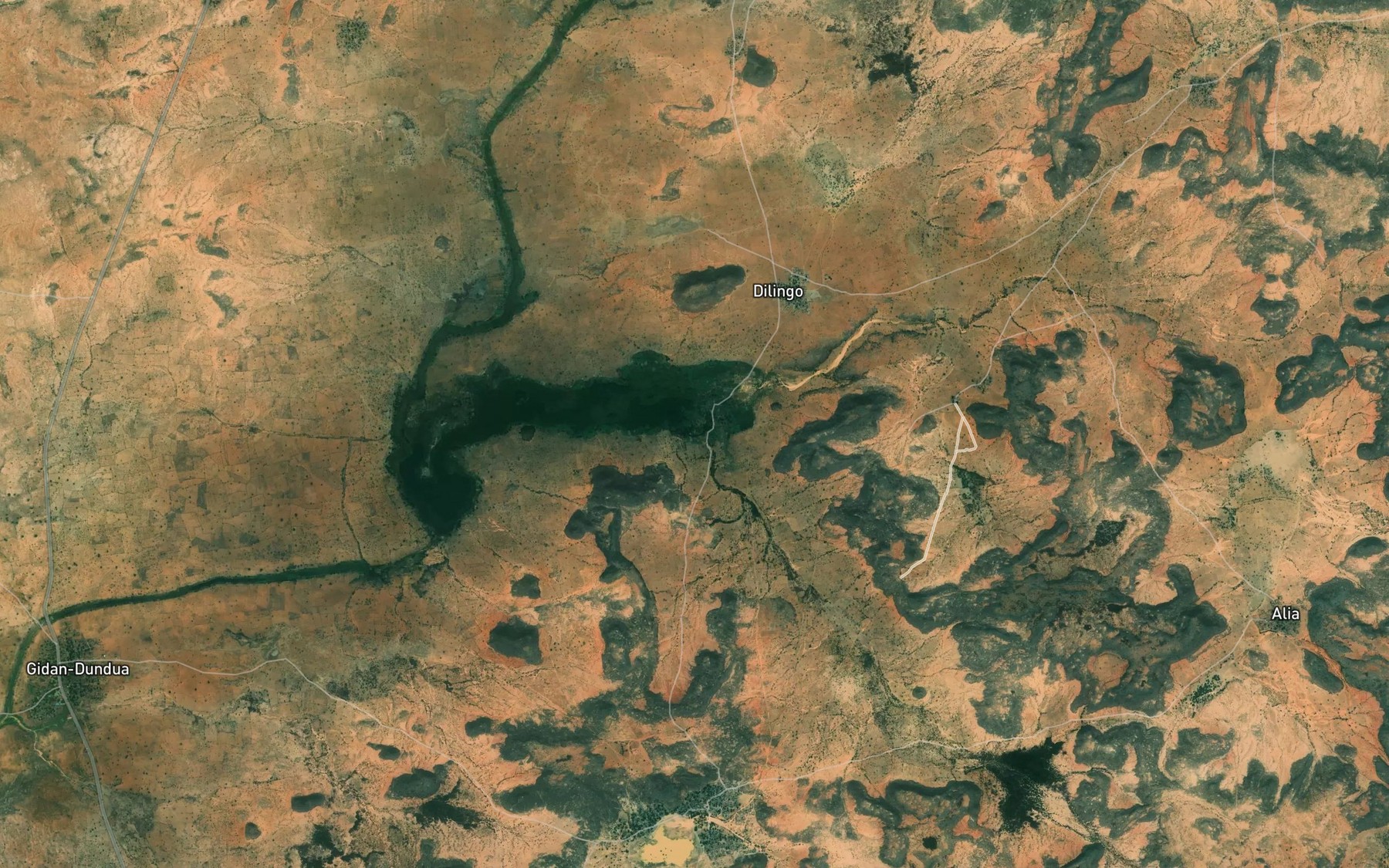Satellite map of the River Gudu