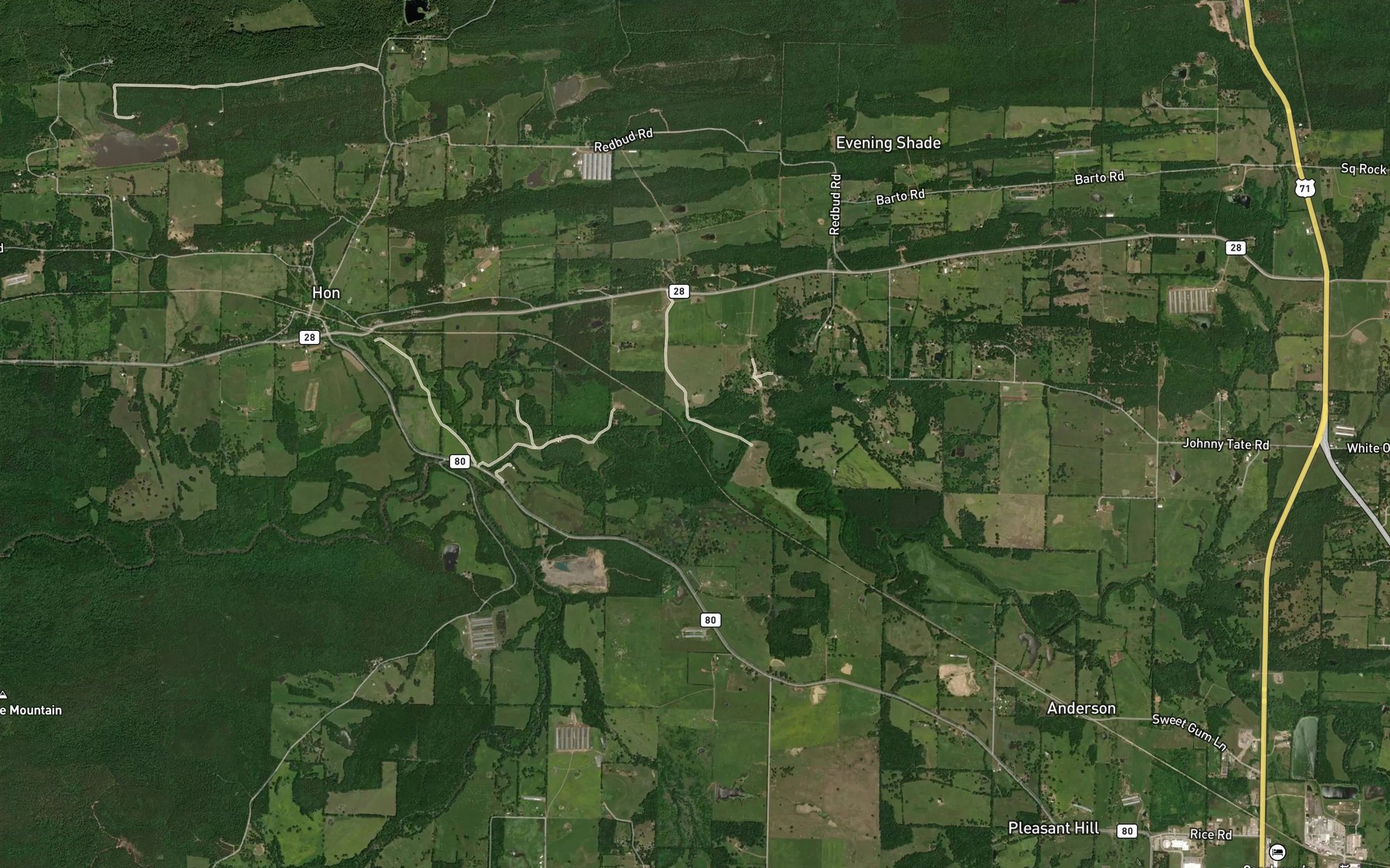 Satellite map of the Russell Branch
