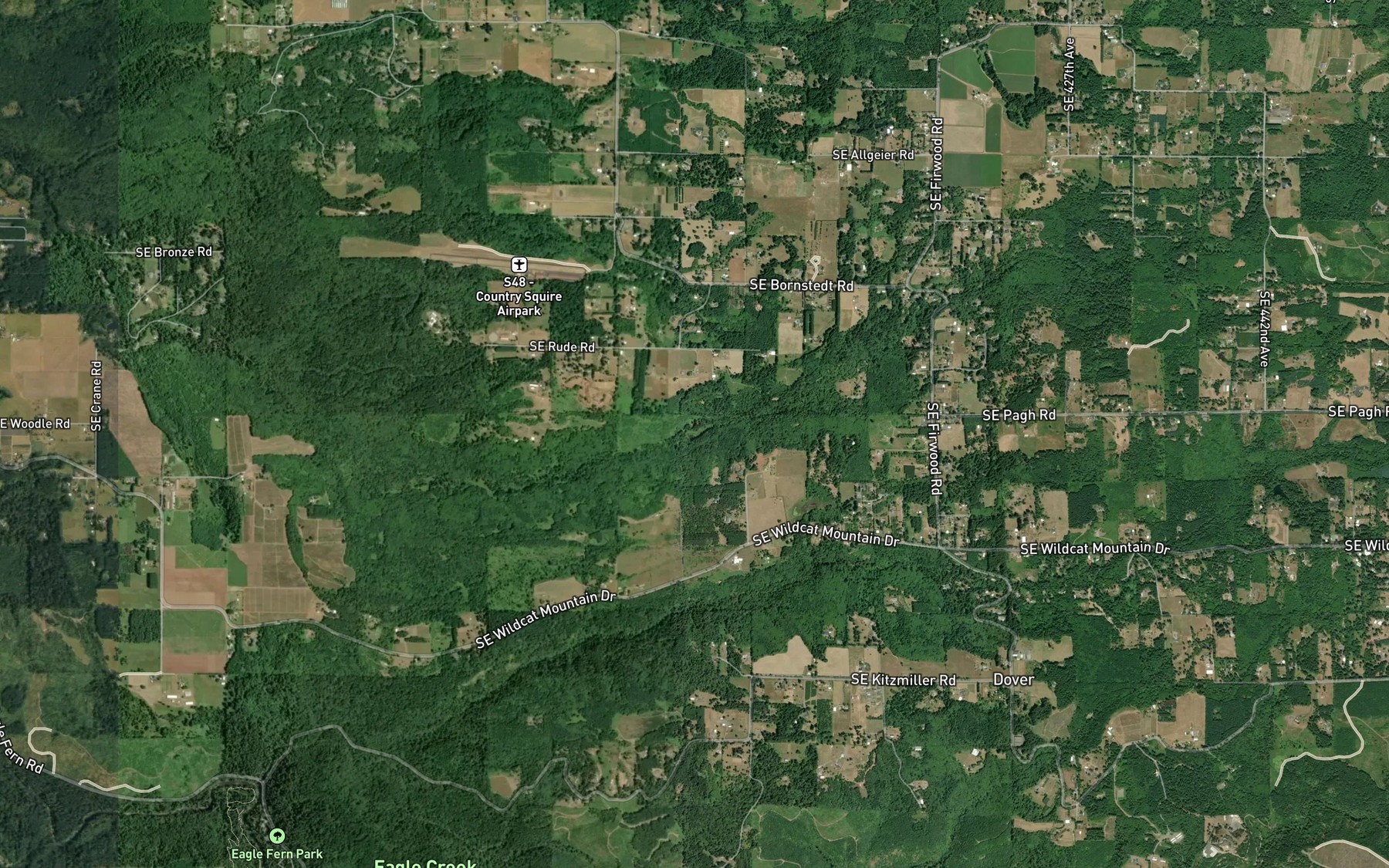 Satellite map of the Burglund Pond