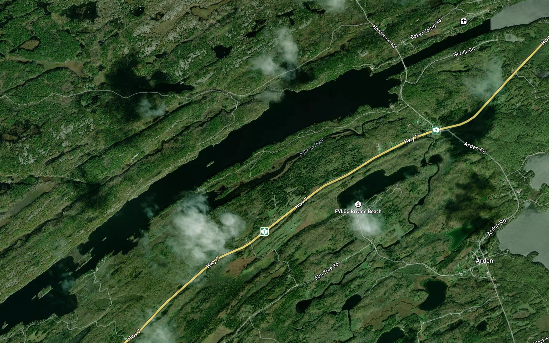 Satellite map of the Beaver Creek