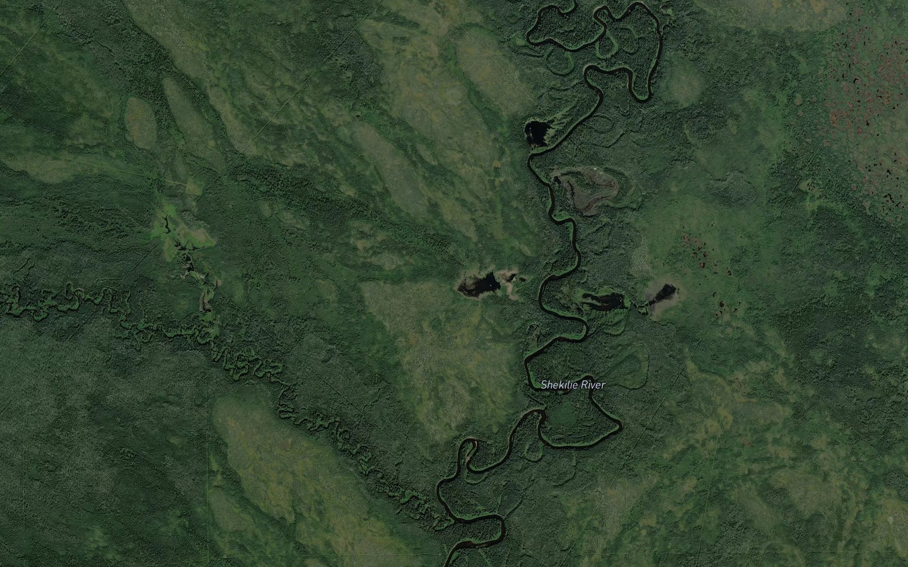 Satellite map of the Tooga Creek