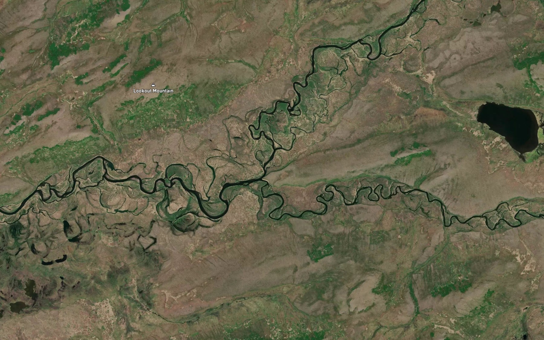 Satellite map of the Tivyagak Creek