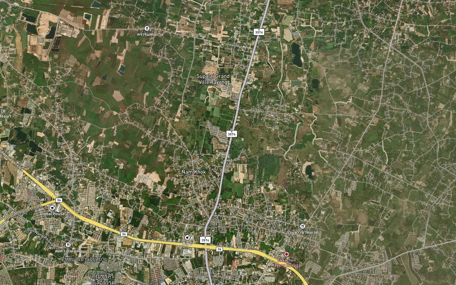 Satellite map of the Khlong Kalok