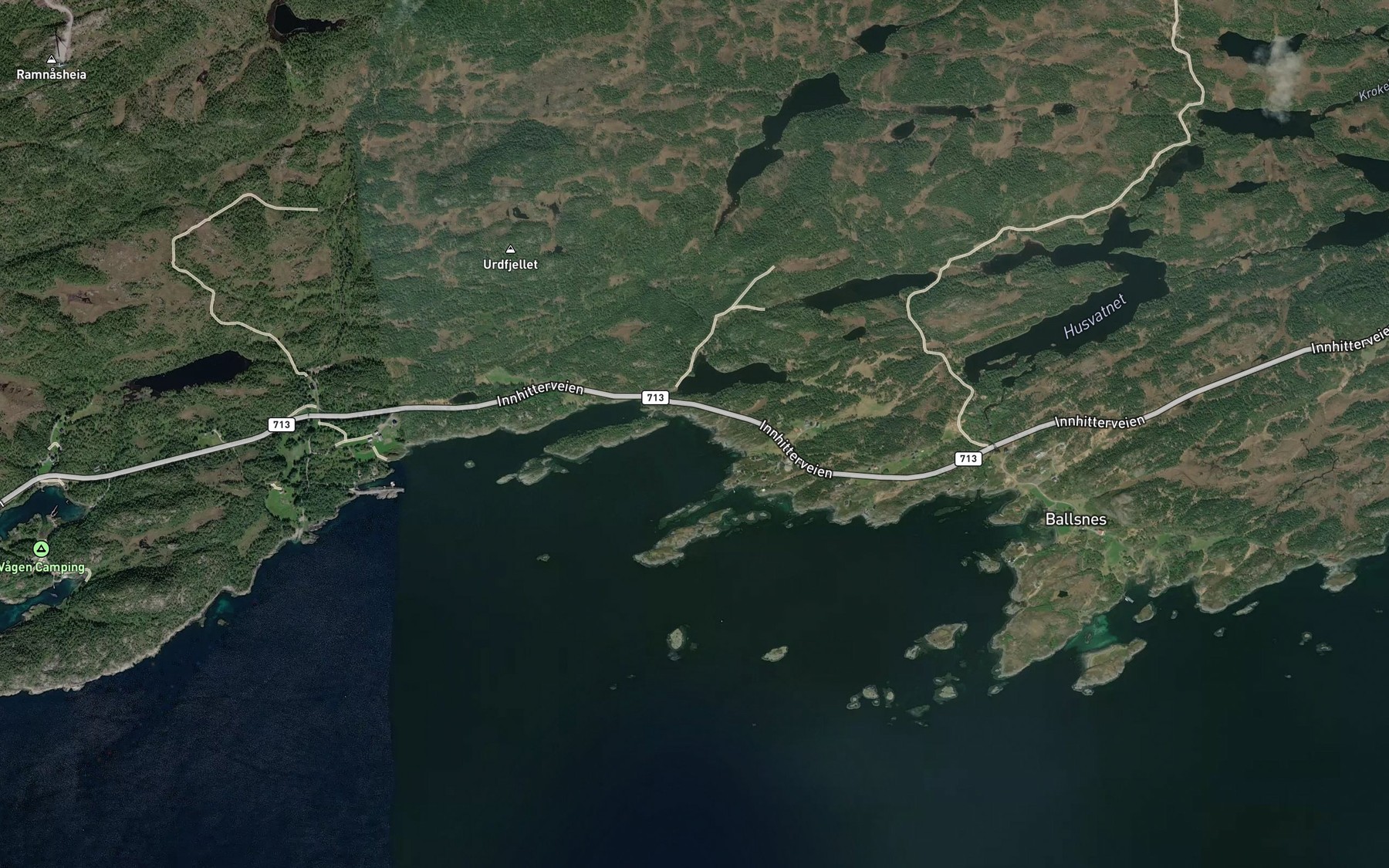 Satellite map of the Bosvikvagen