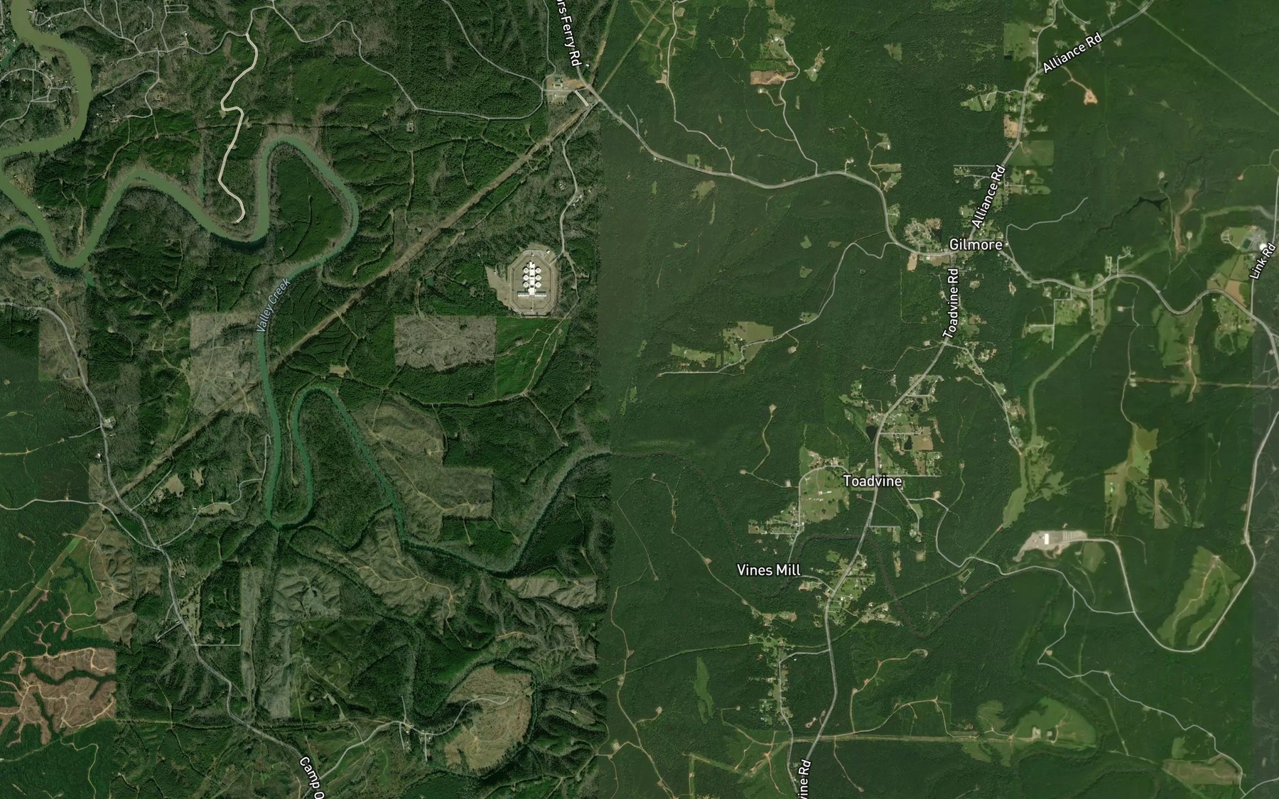 Satellite map of the Turkey Branch