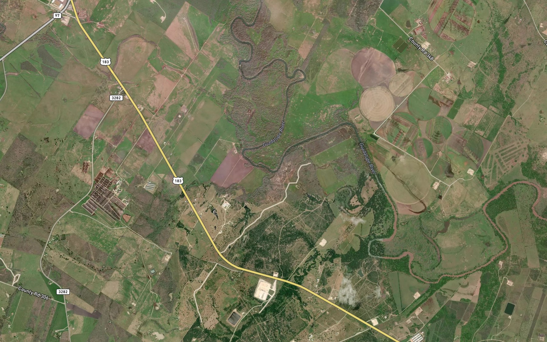 Satellite map of the Cottle Creek