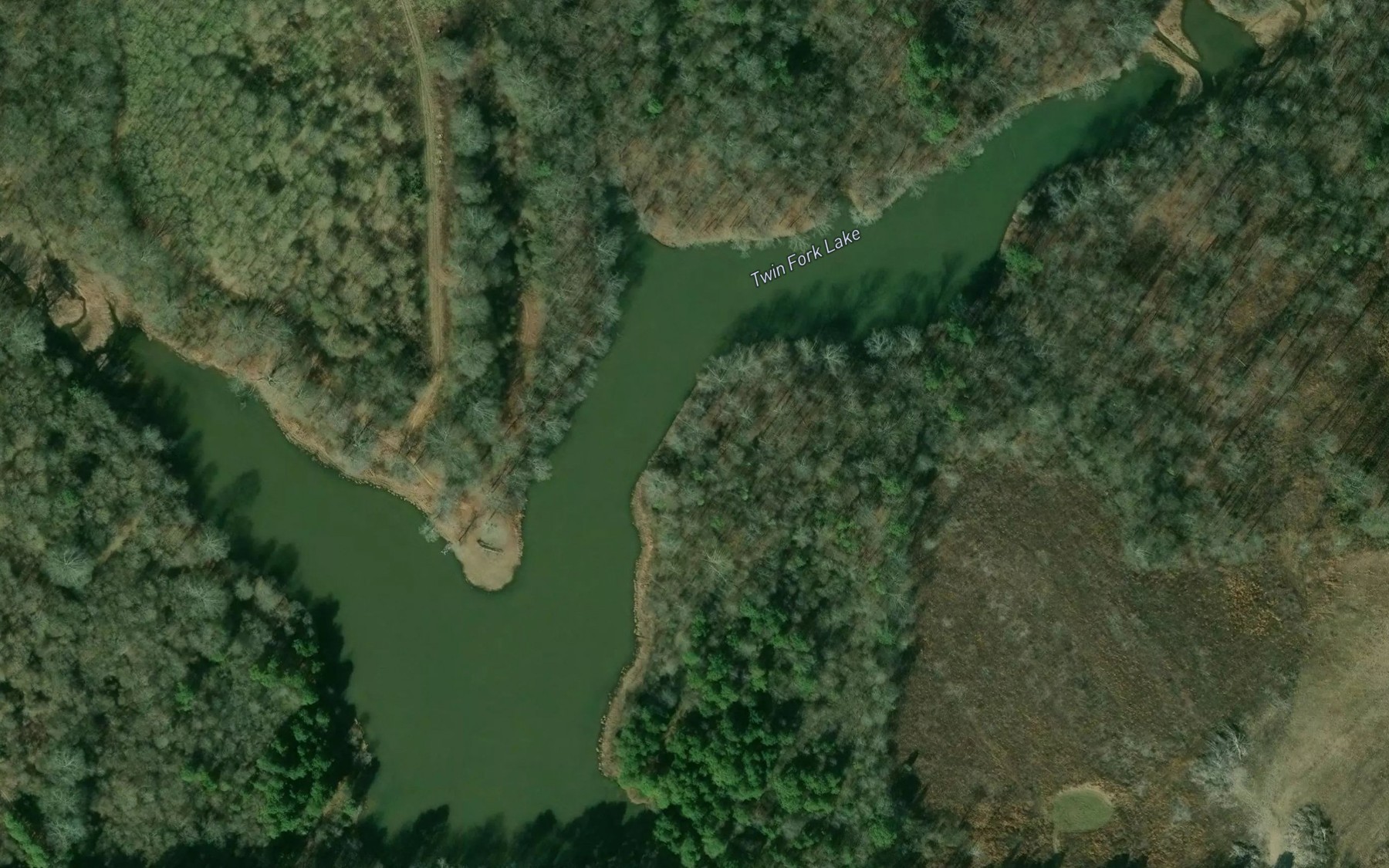 Satellite map of the Twin Fork Lake