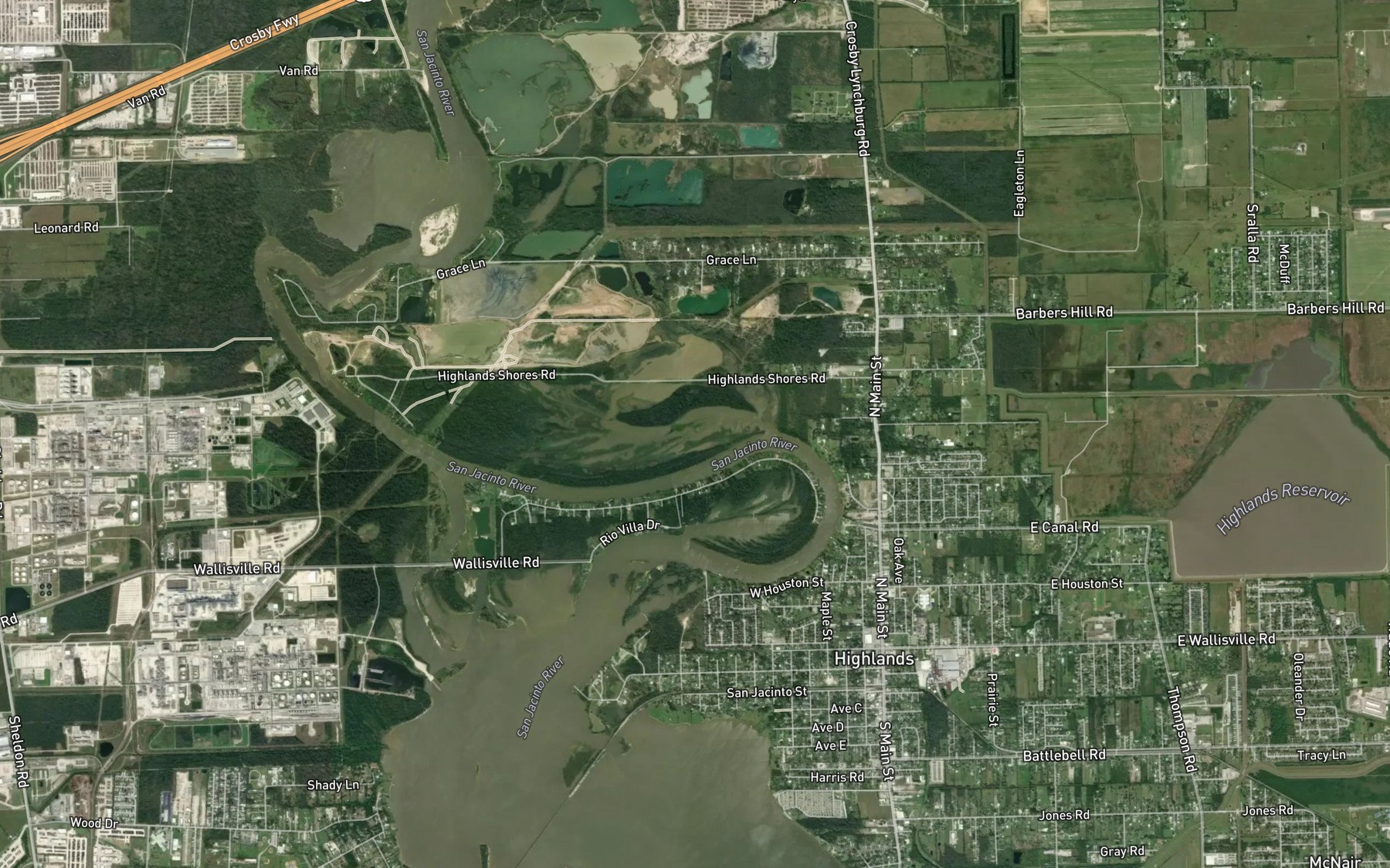 Satellite map of the George White Lake