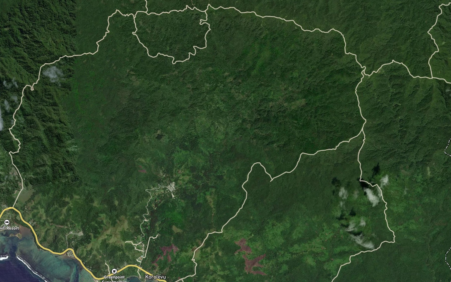 Satellite map of the Biausevu Creek