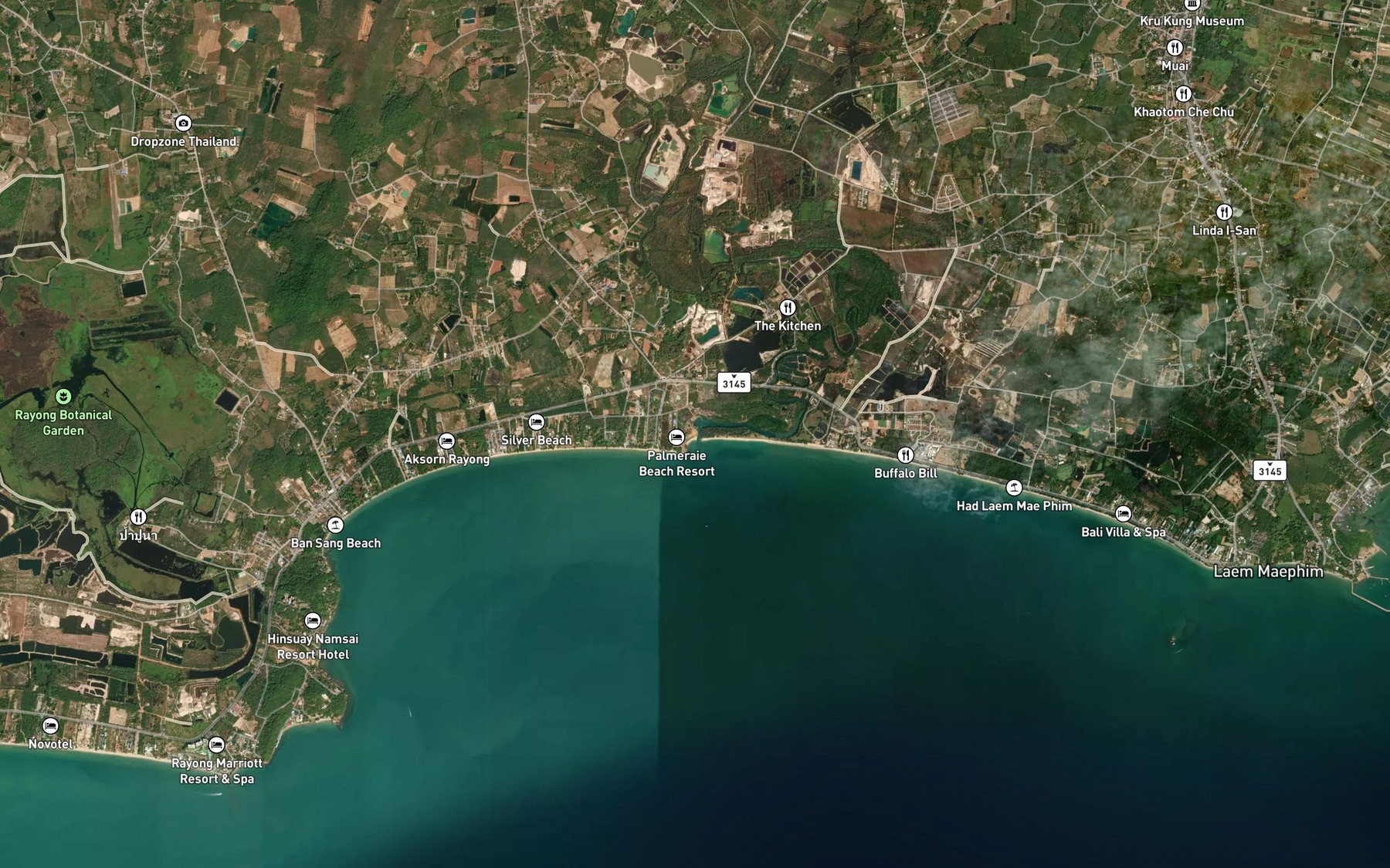 Satellite map of the Khlong La Won