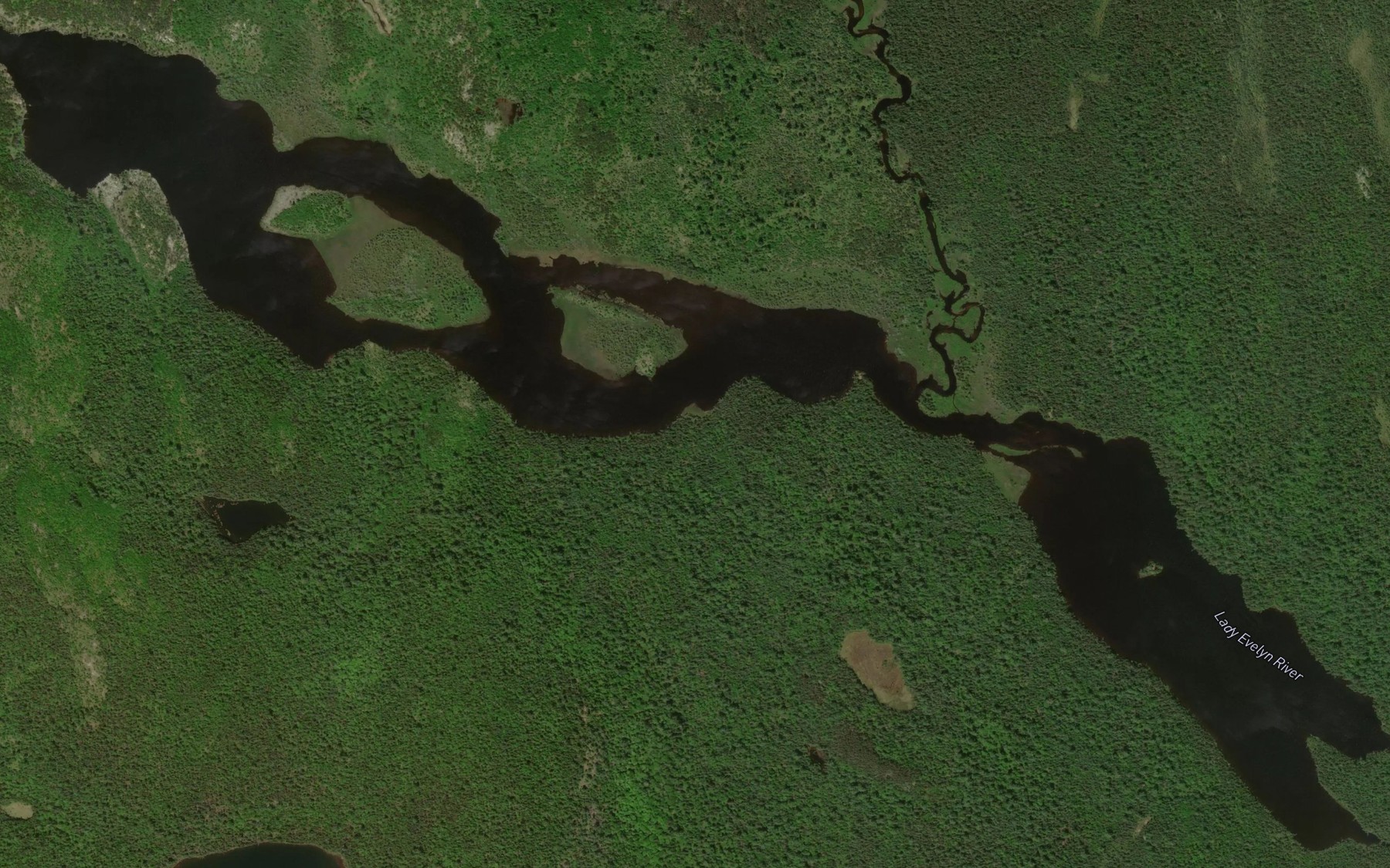 Satellite map of the Macpherson Lake
