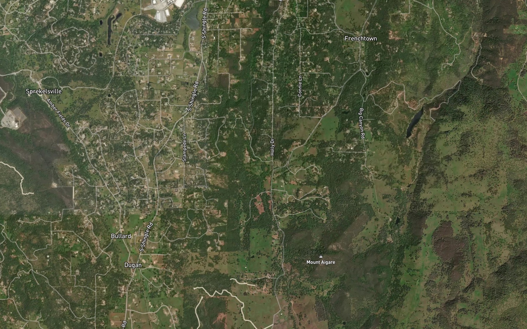 Satellite map of the Shingle Creek