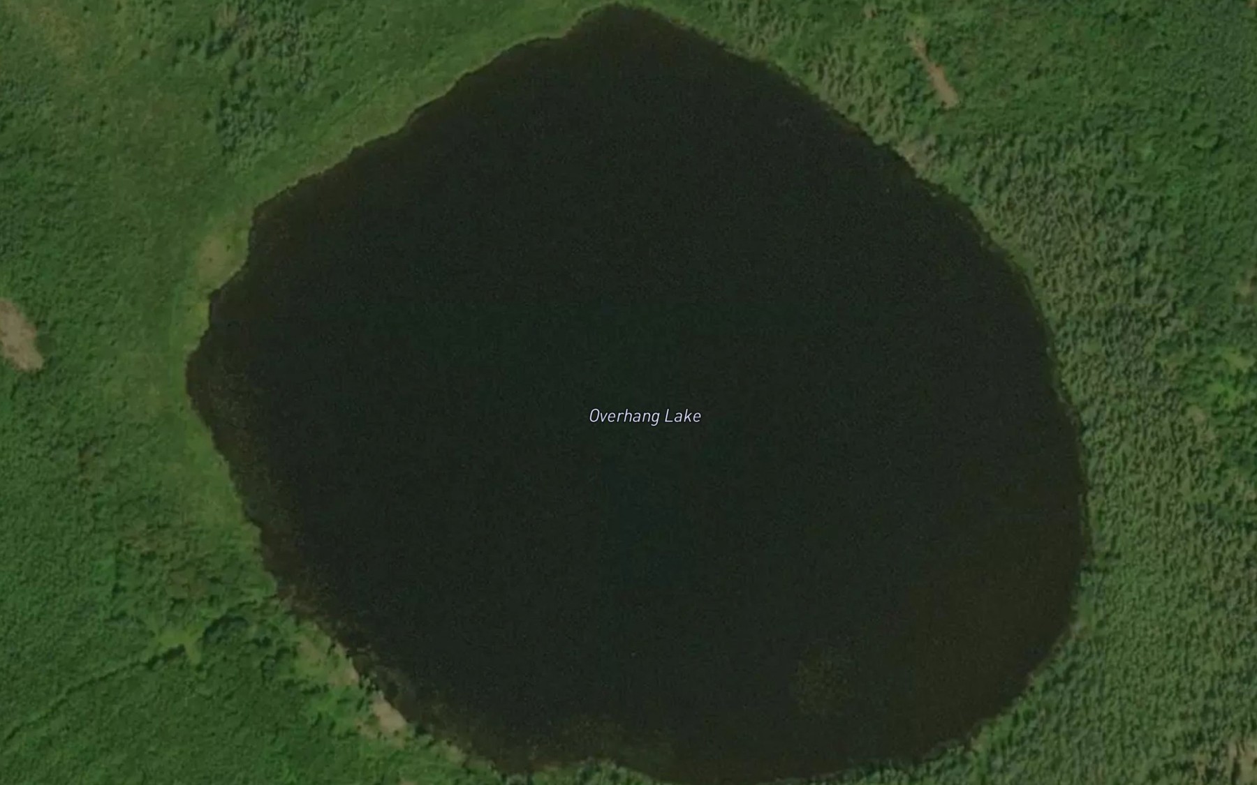 Satellite map of the Overhang Lake