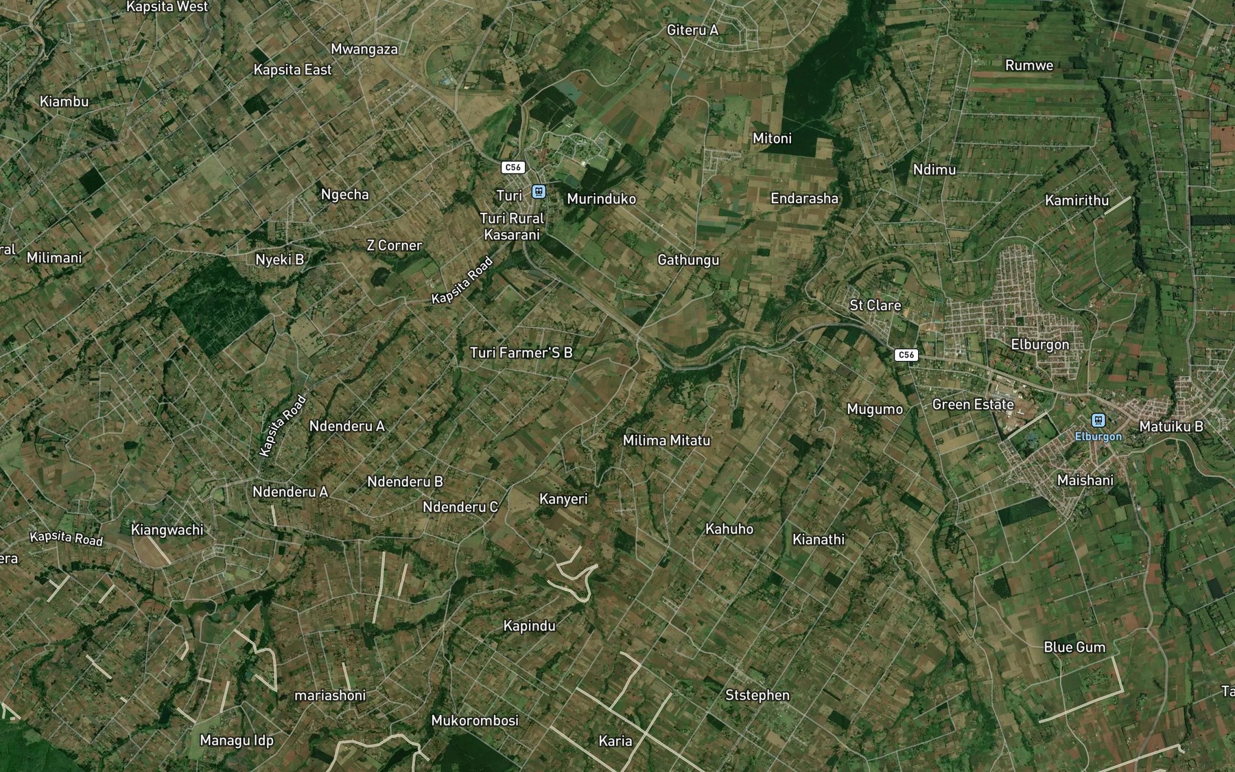 Satellite map of the Mai Mahiu