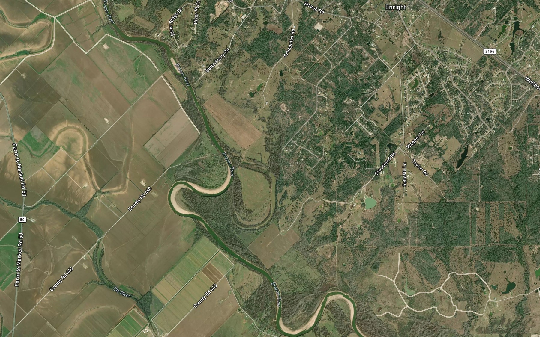 Satellite map of the Minter Branch