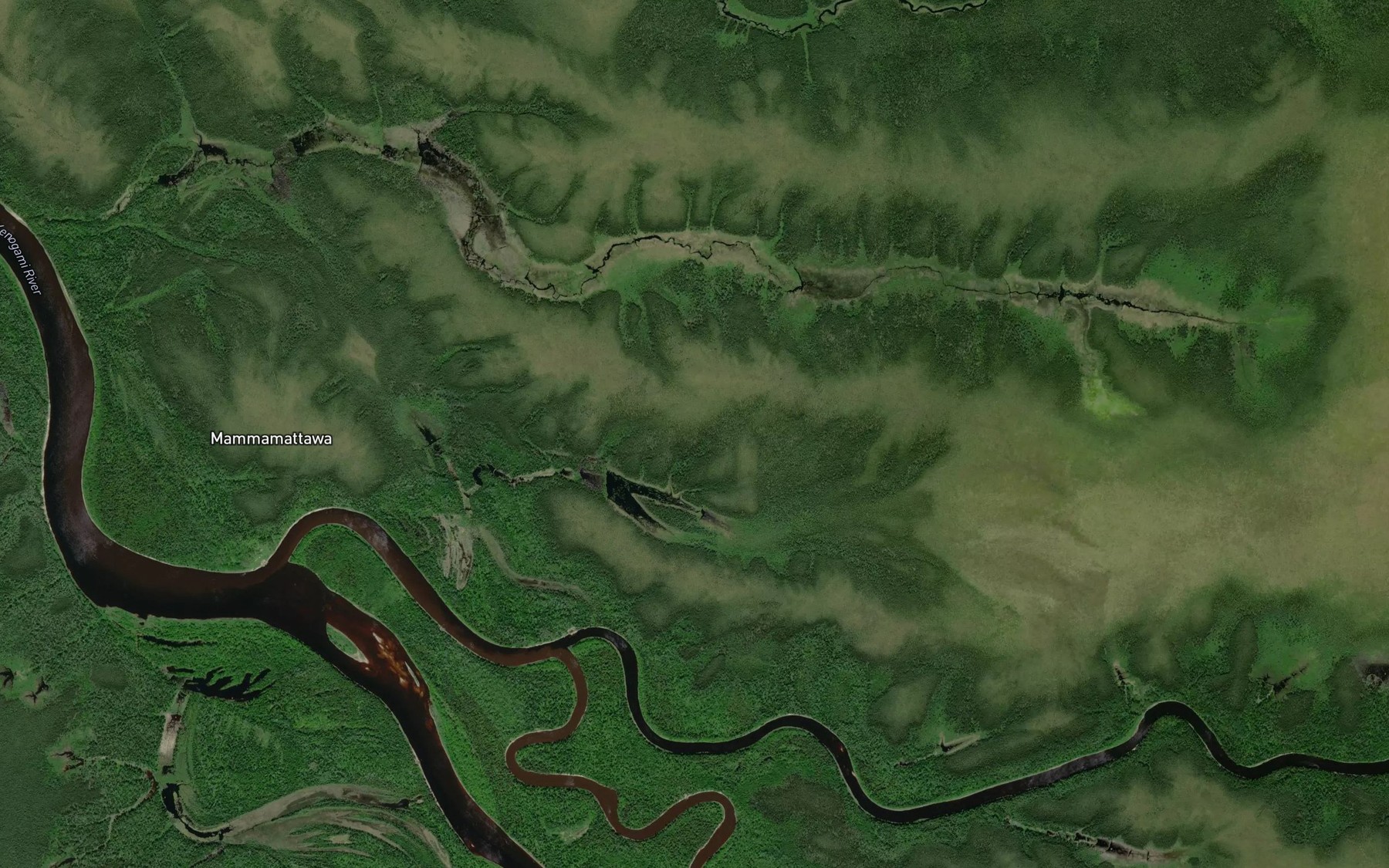 Satellite map of the Ridge River