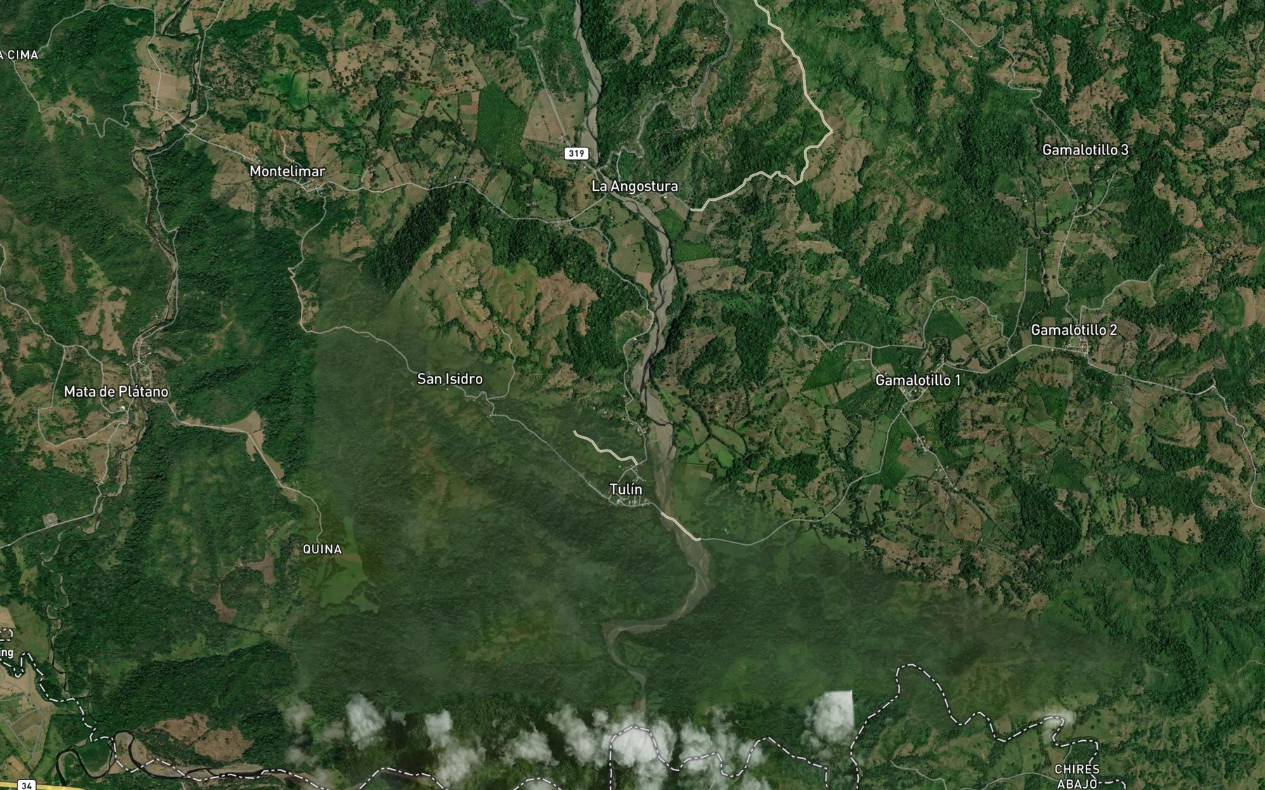 Satellite map of the Quebrada Pedregosa