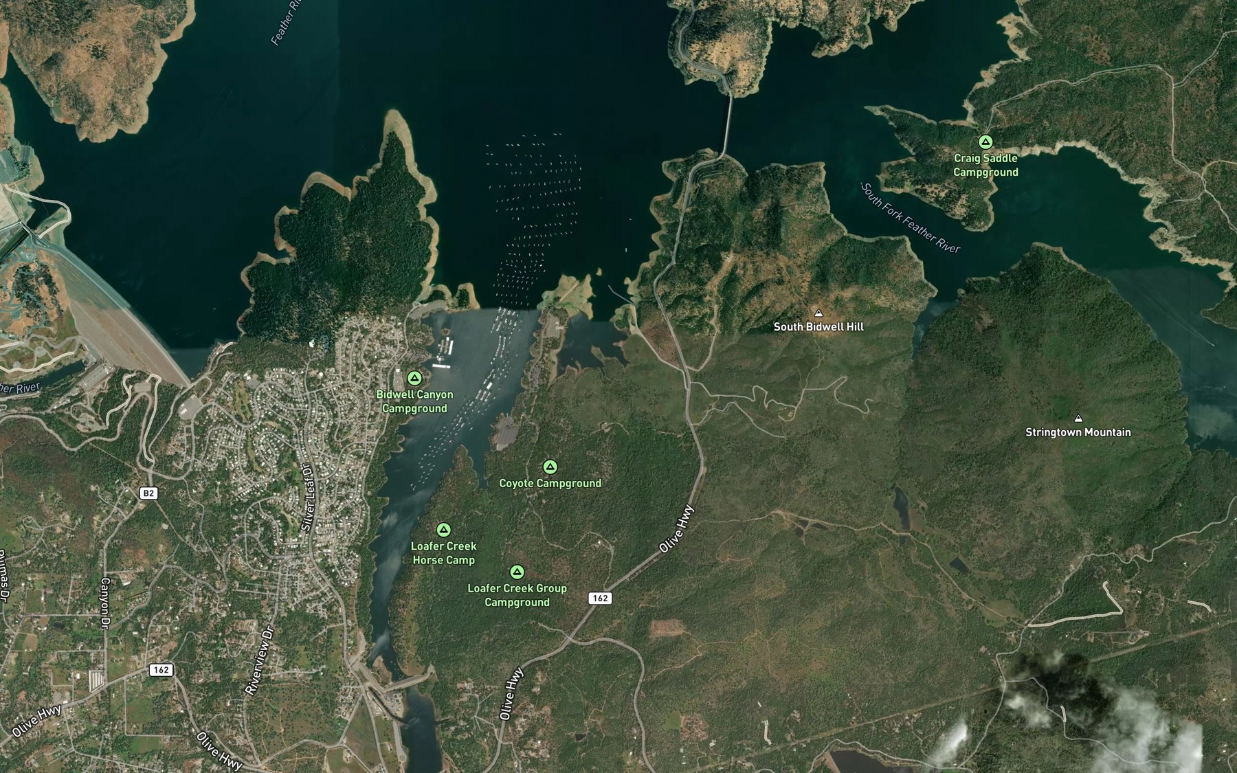 Satellite map of the Loafer Creek