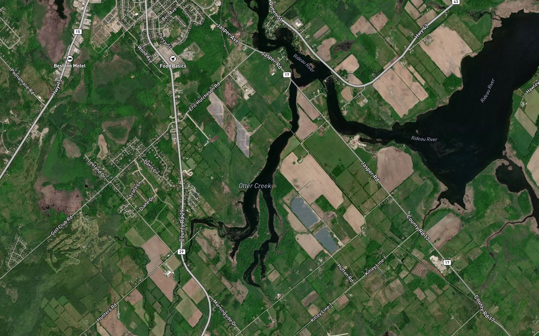 Satellite map of the Hutton Creek