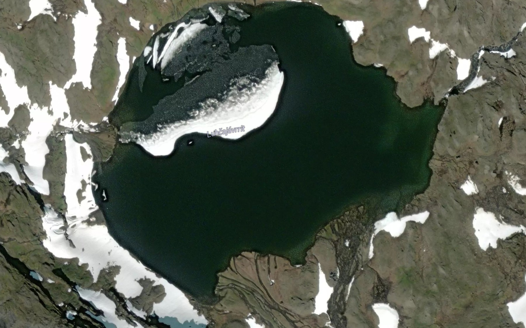 Satellite map of the Luhcajavrrit