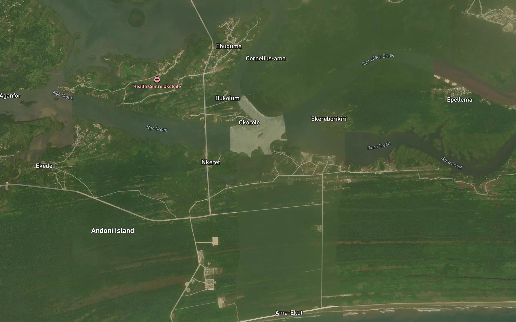Satellite map of the Asuk-Oyet Creek