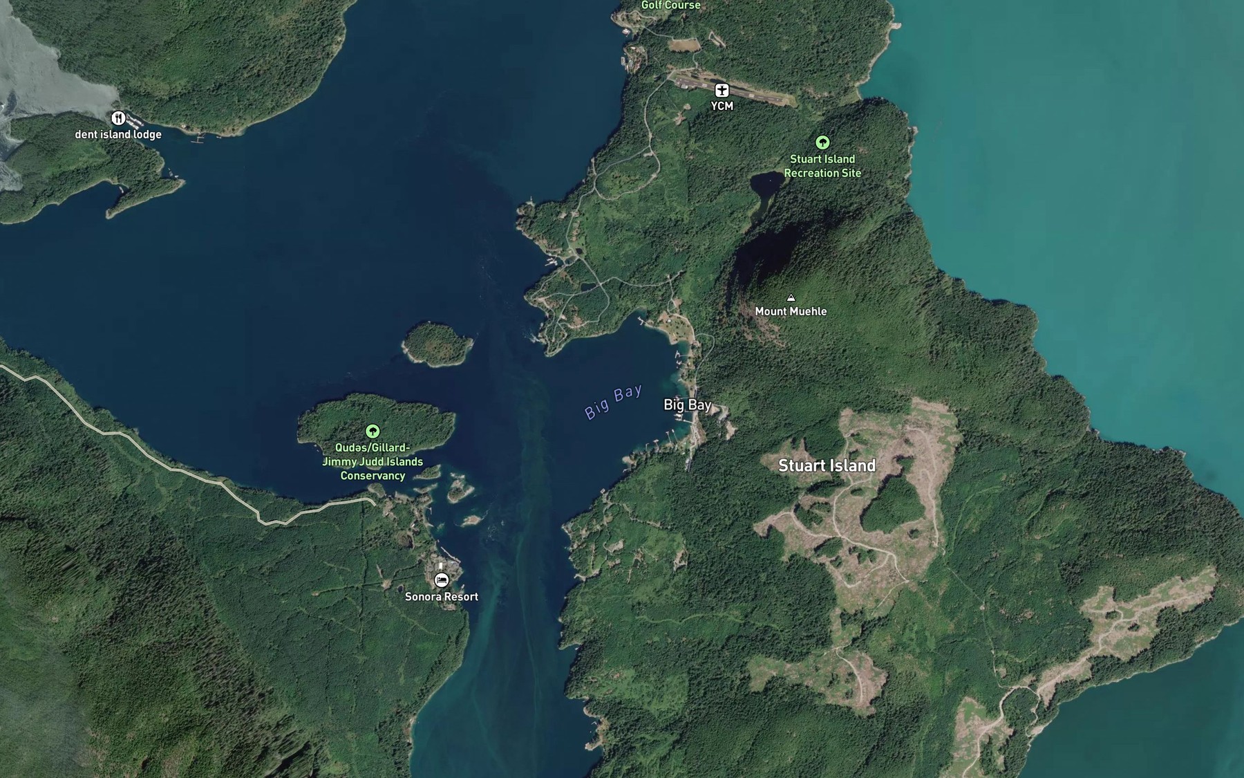 Satellite map of the Big Bay Seaplane Base