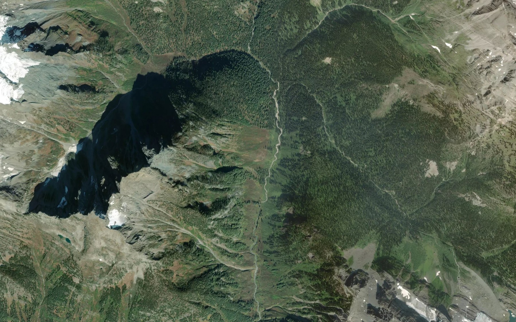 Satellite map of the Surprise Creek
