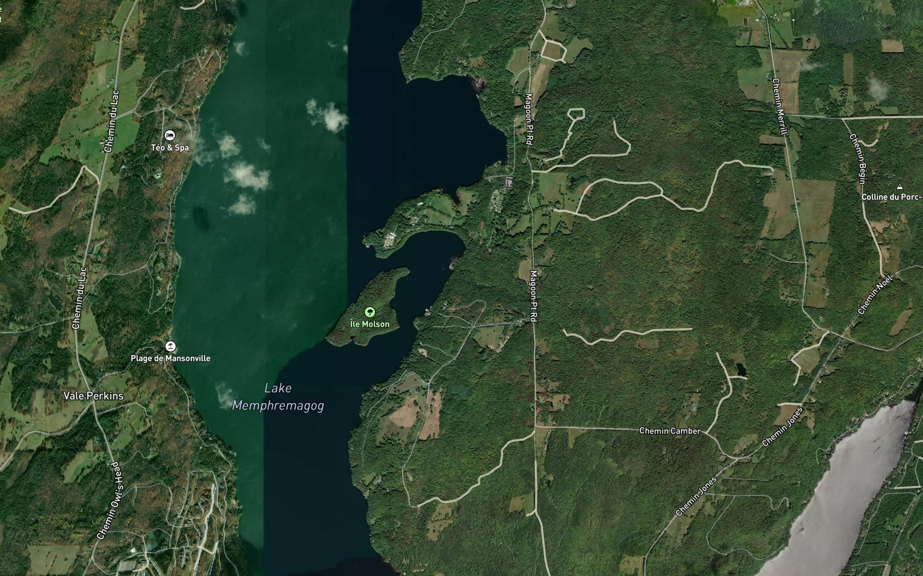 Satellite map of the Ruisseau Boynton