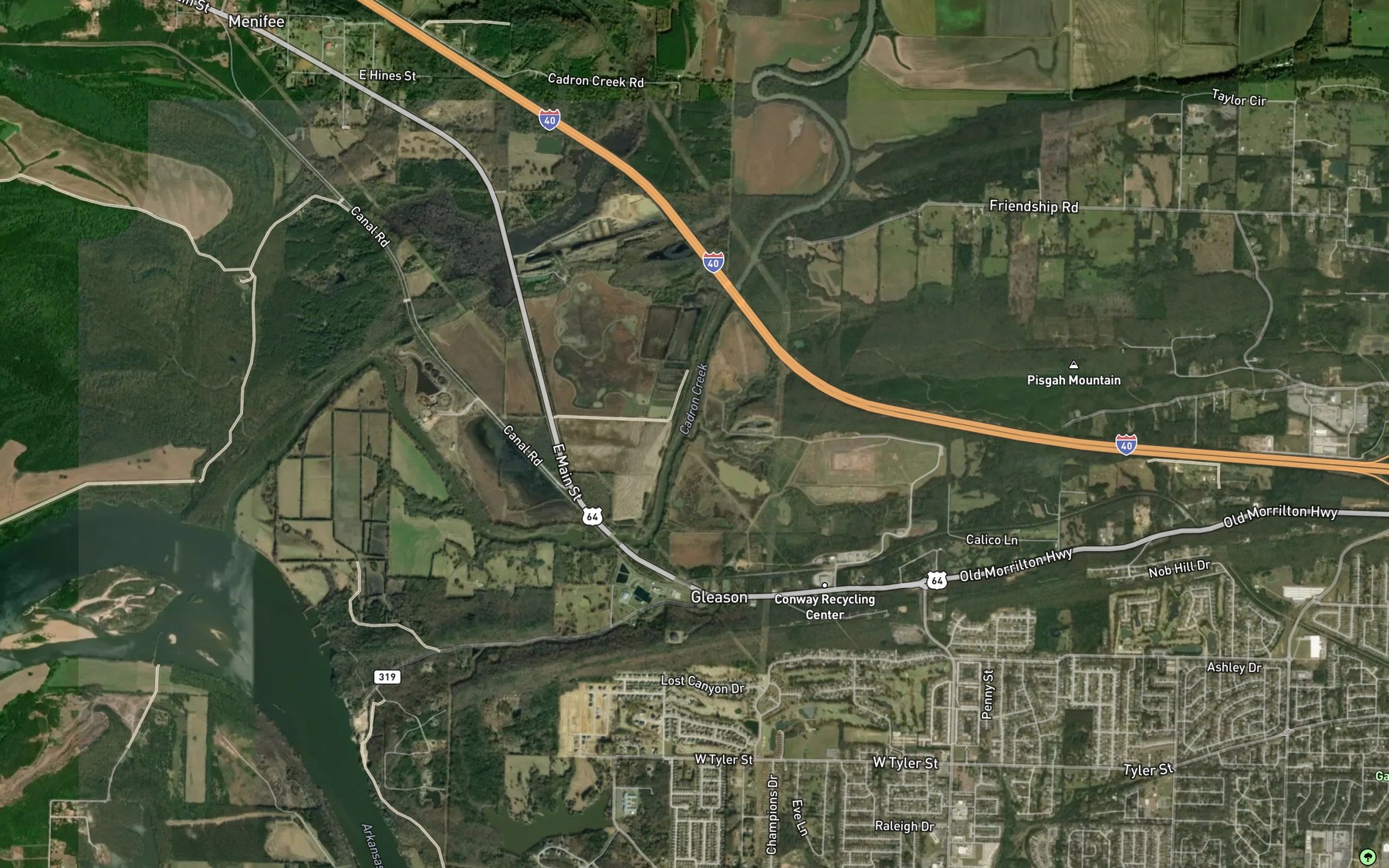 Satellite map of the Cypress Creek