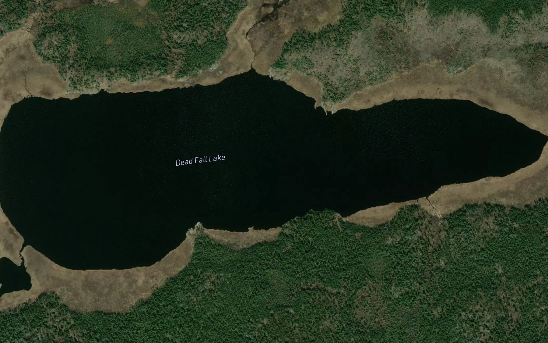 Satellite map of the Dead Fall Lake