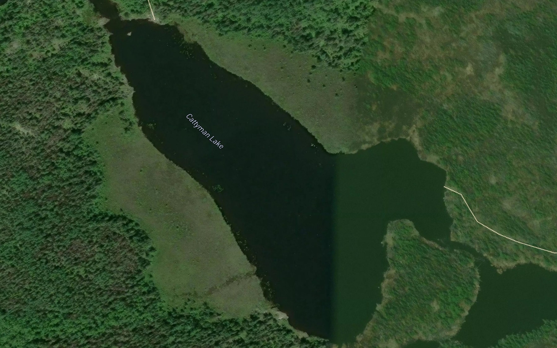 Satellite map of the Cattyman Lake