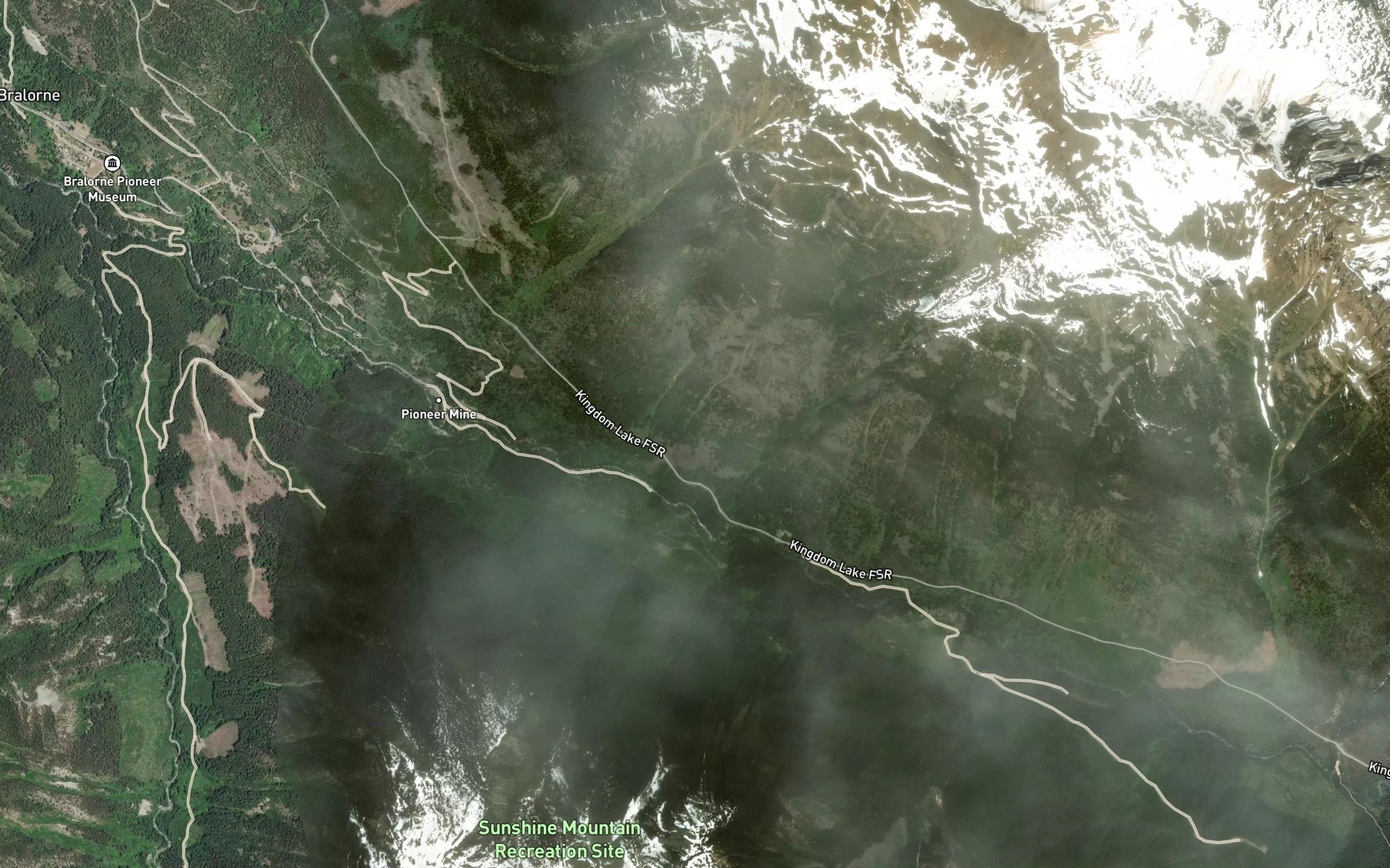 Satellite map of the Extension Creek