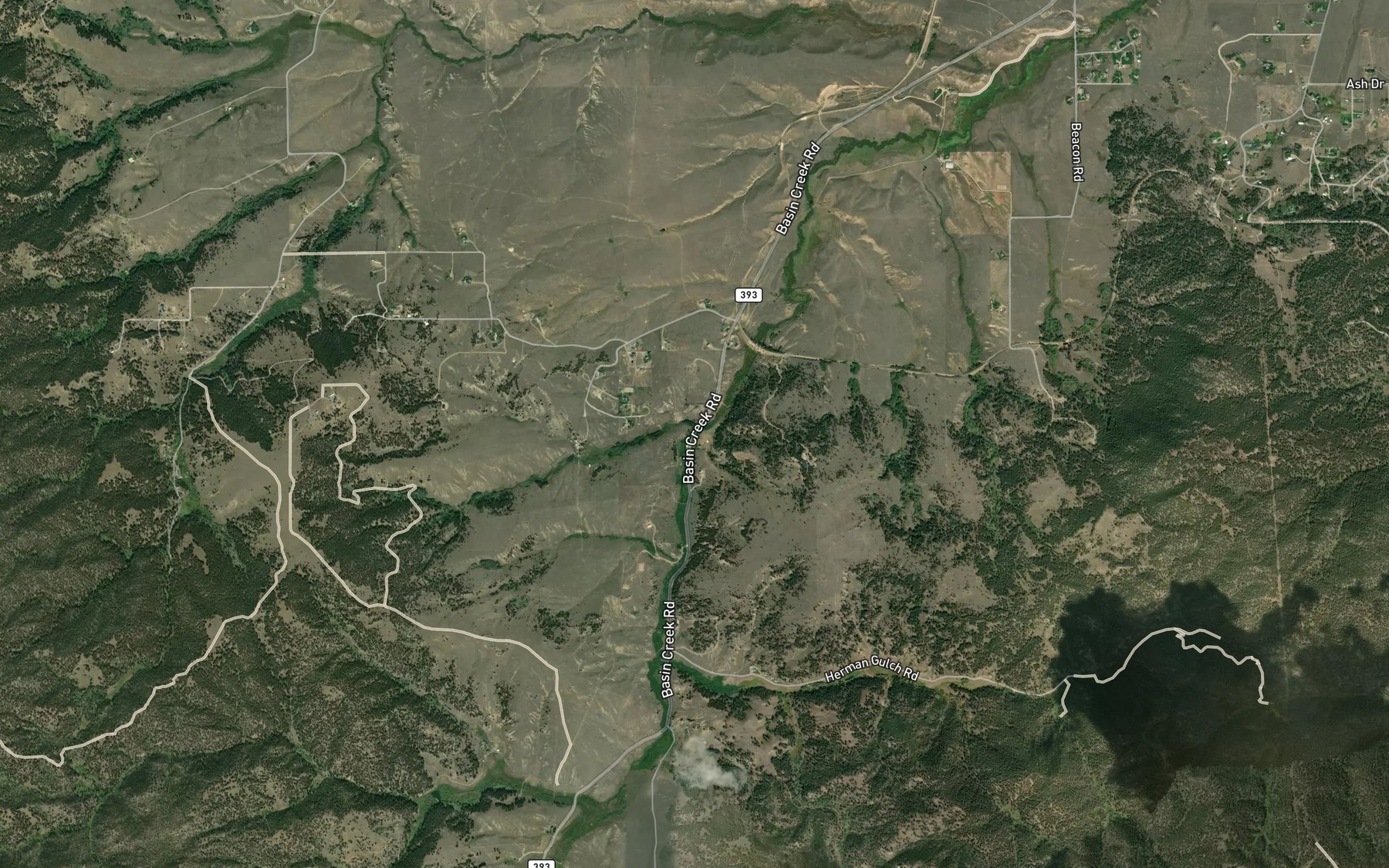 Satellite map of the Standby Creek