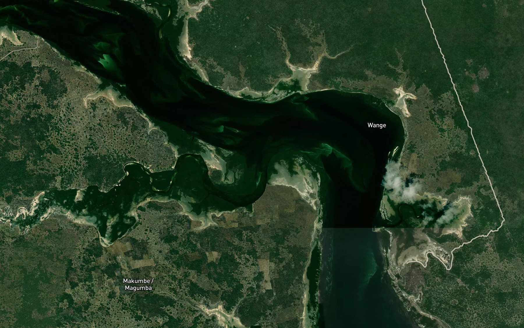 Satellite map of the Mongoni Creek