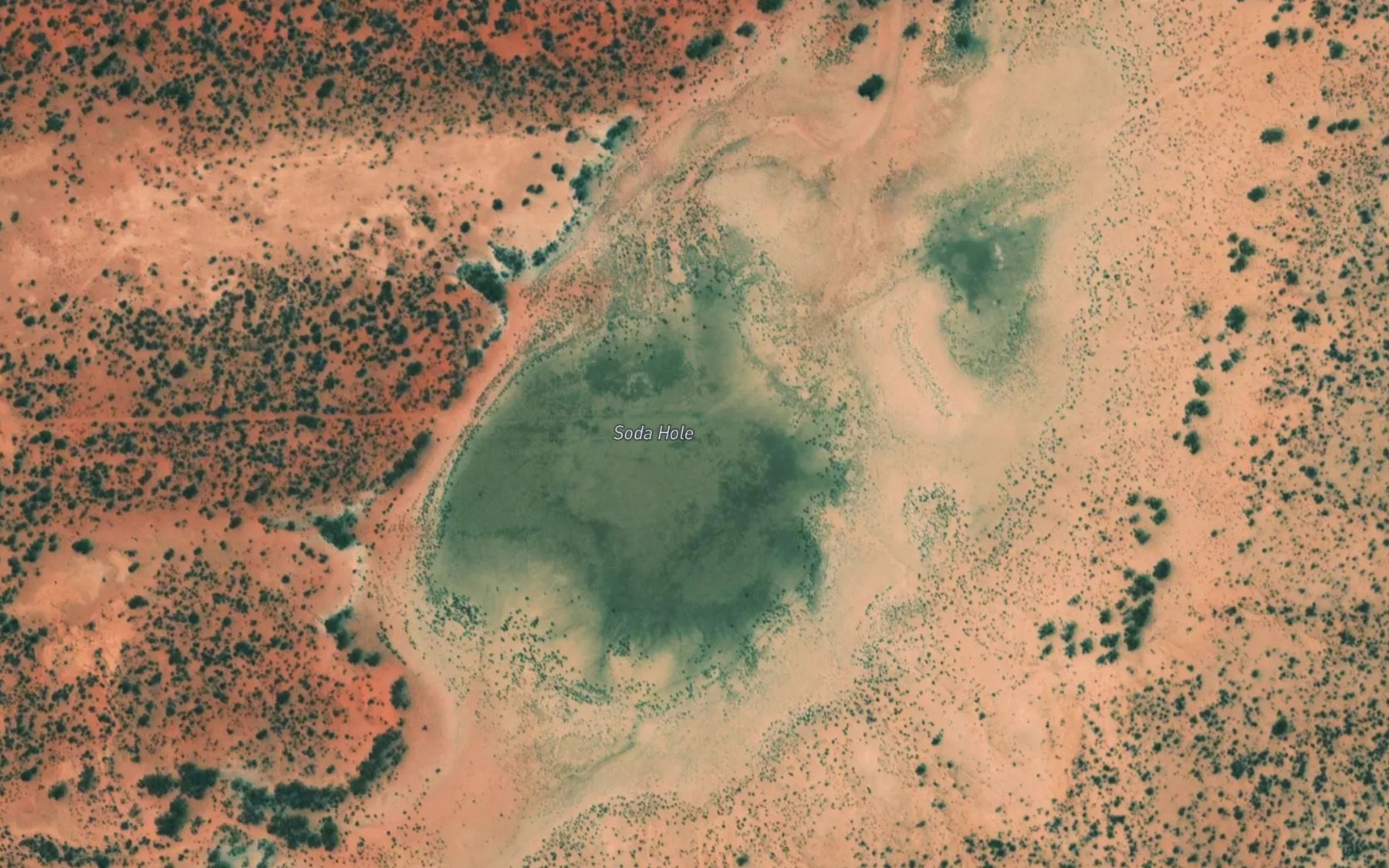 Satellite map of the Soda Hole