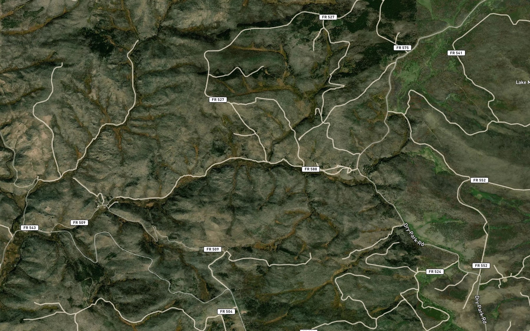 Satellite map of the Hay Creek